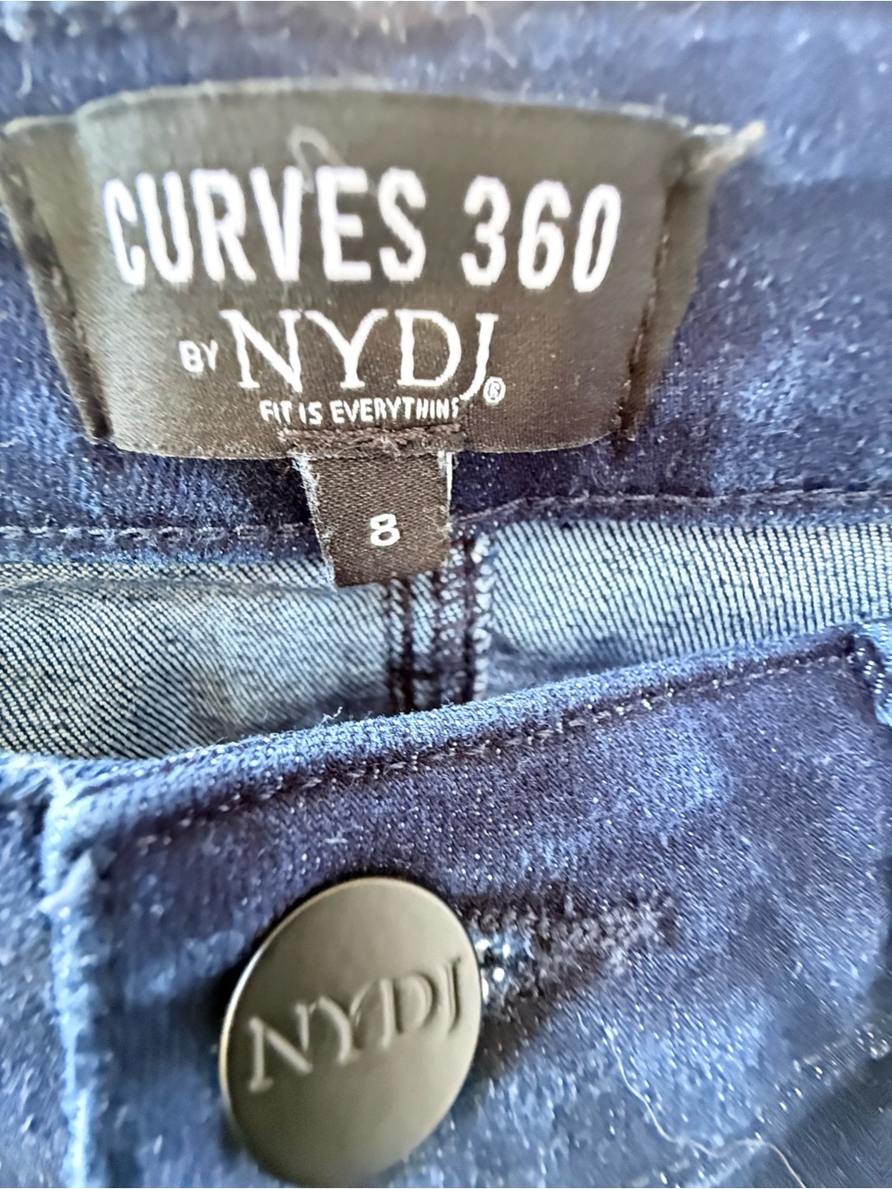 NYDJ Curves 360 Women's Straight Leg Jeans - Dark Blue